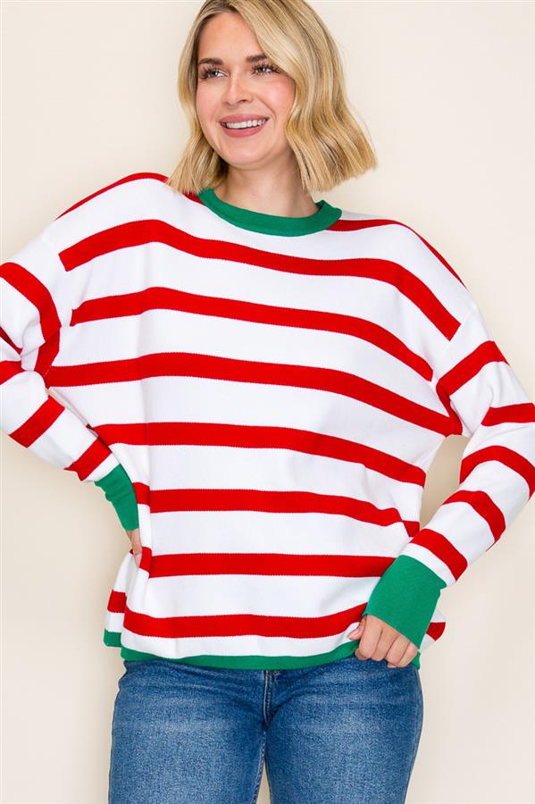 Candy Cane Lane Striped Long Sleeve