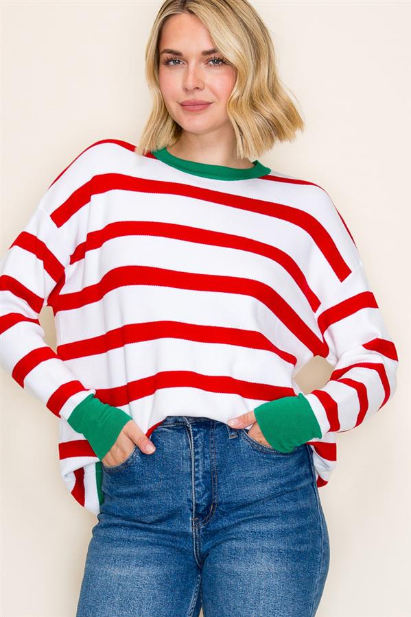 Candy Cane Lane Striped Long Sleeve