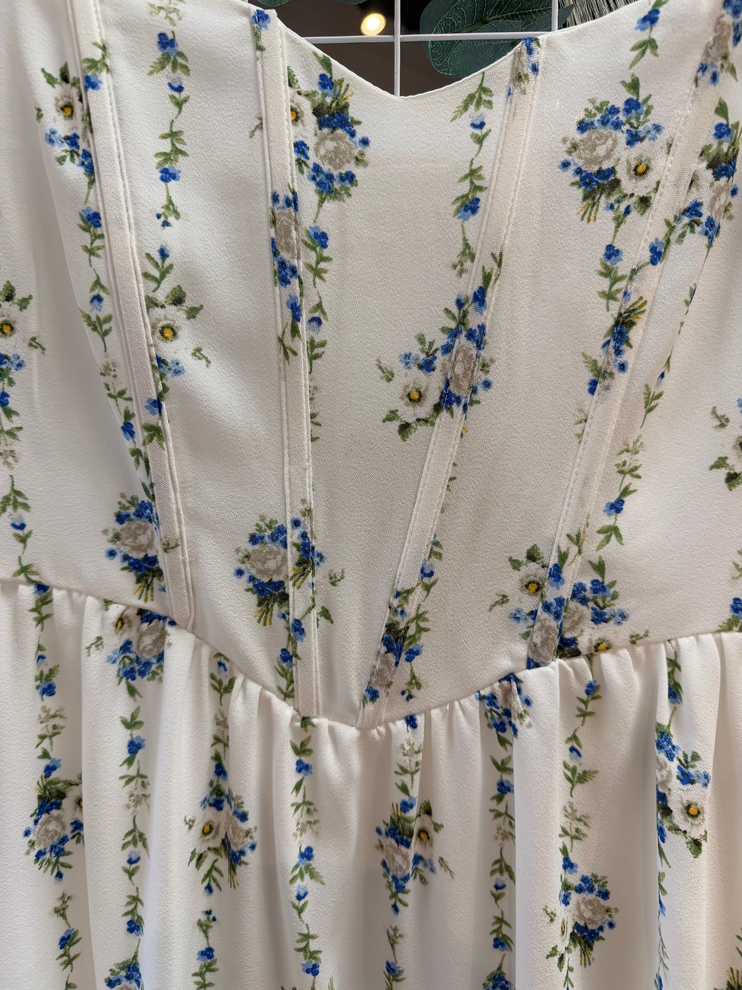 Sweetheart Tie-Strap Floral Corset Midi Dress