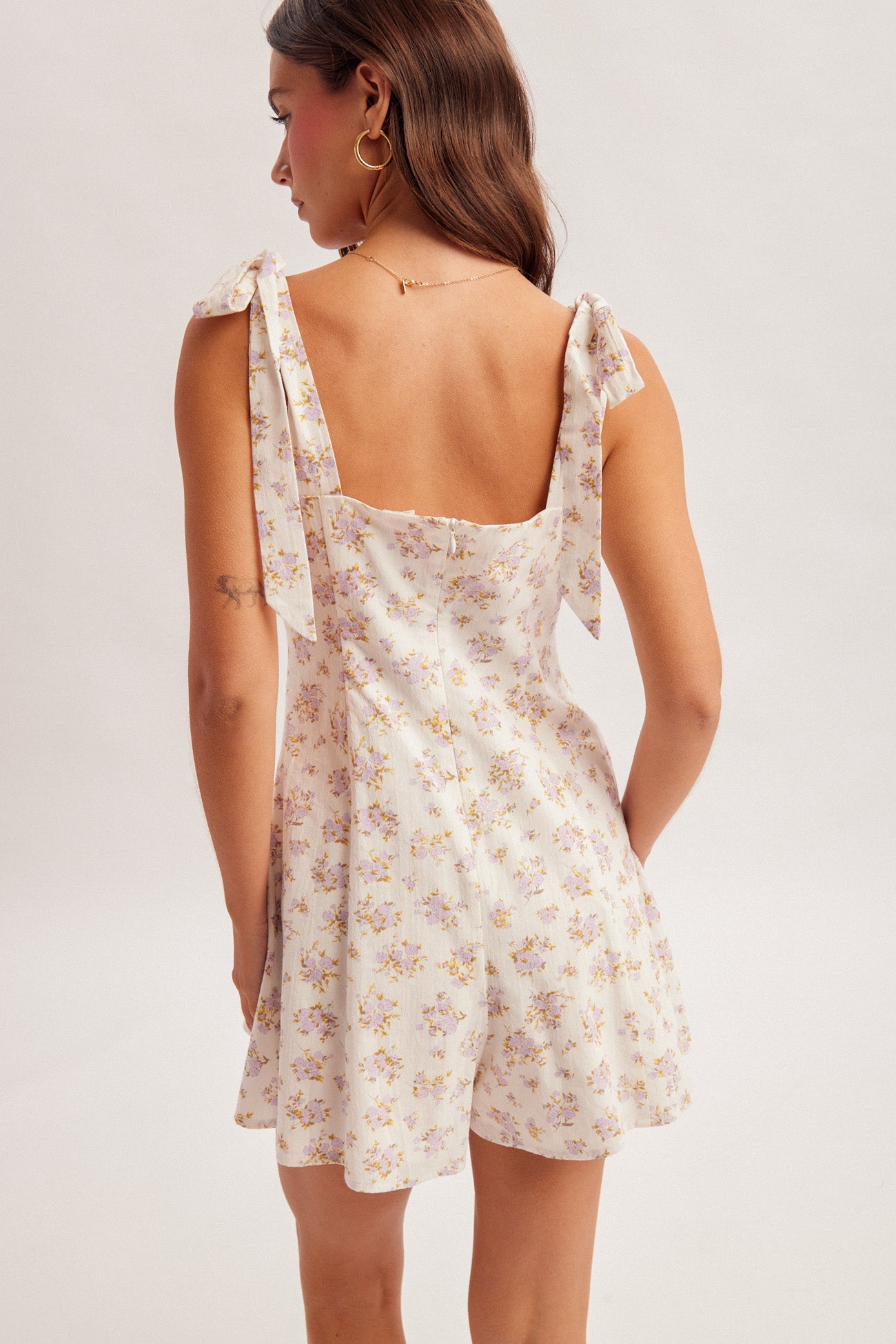 Floral Ditsy Tie Strap Romper
