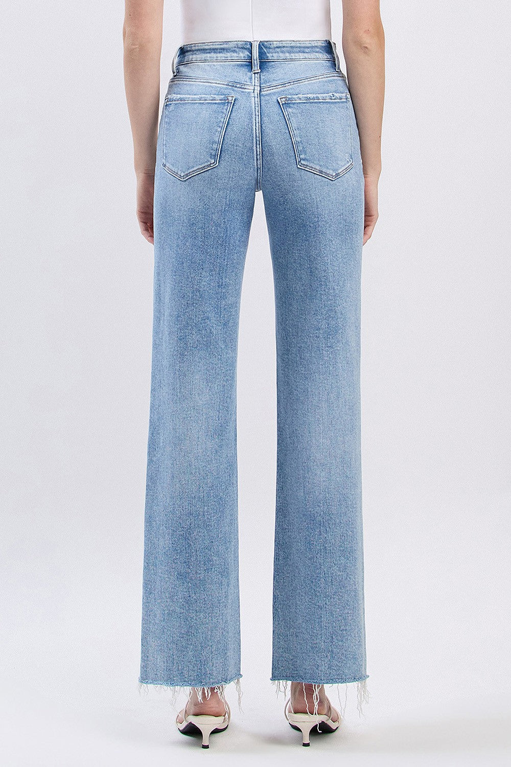 Flying Monkey High Rise Distressed Slim Wide Leg