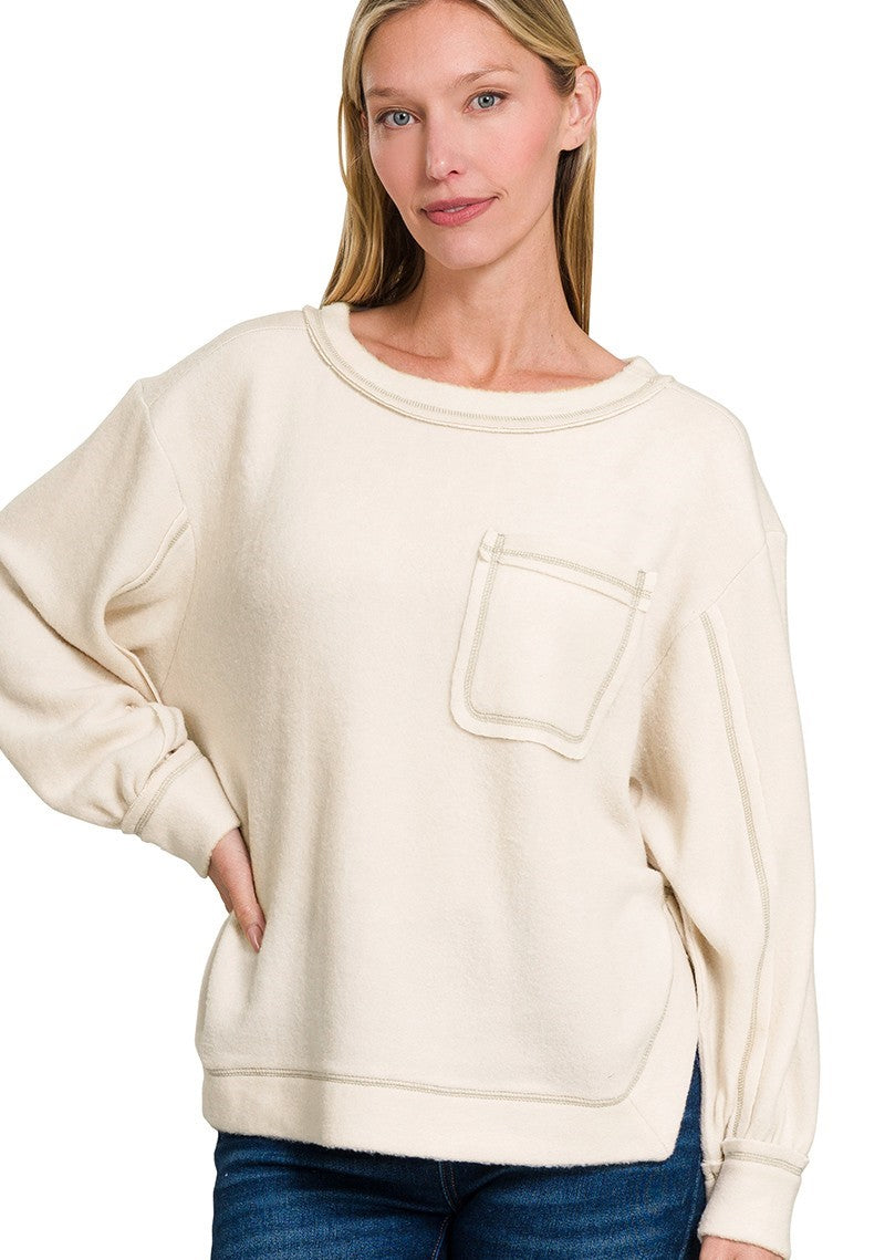 Cordelia Brushed Hacci Hi-Low Sweater- 4 Colors!