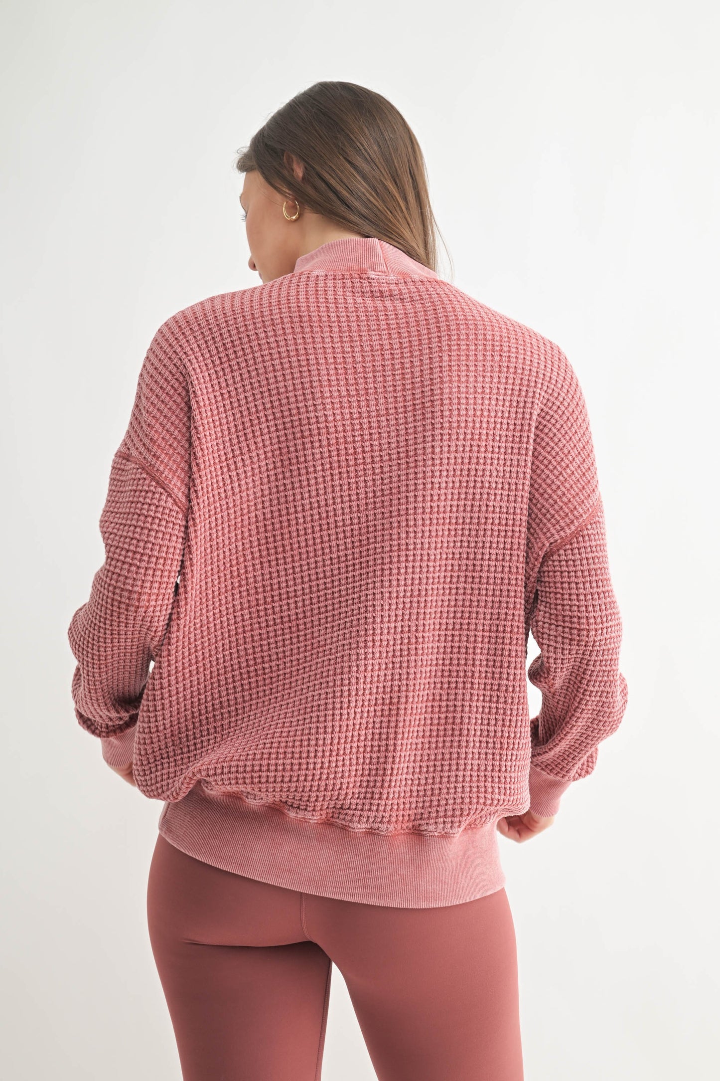 Chunky Waffle Mock Neck Sweater