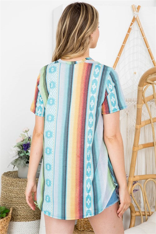DOORBUSTER: Nature Walk Aztec V-Neck Top