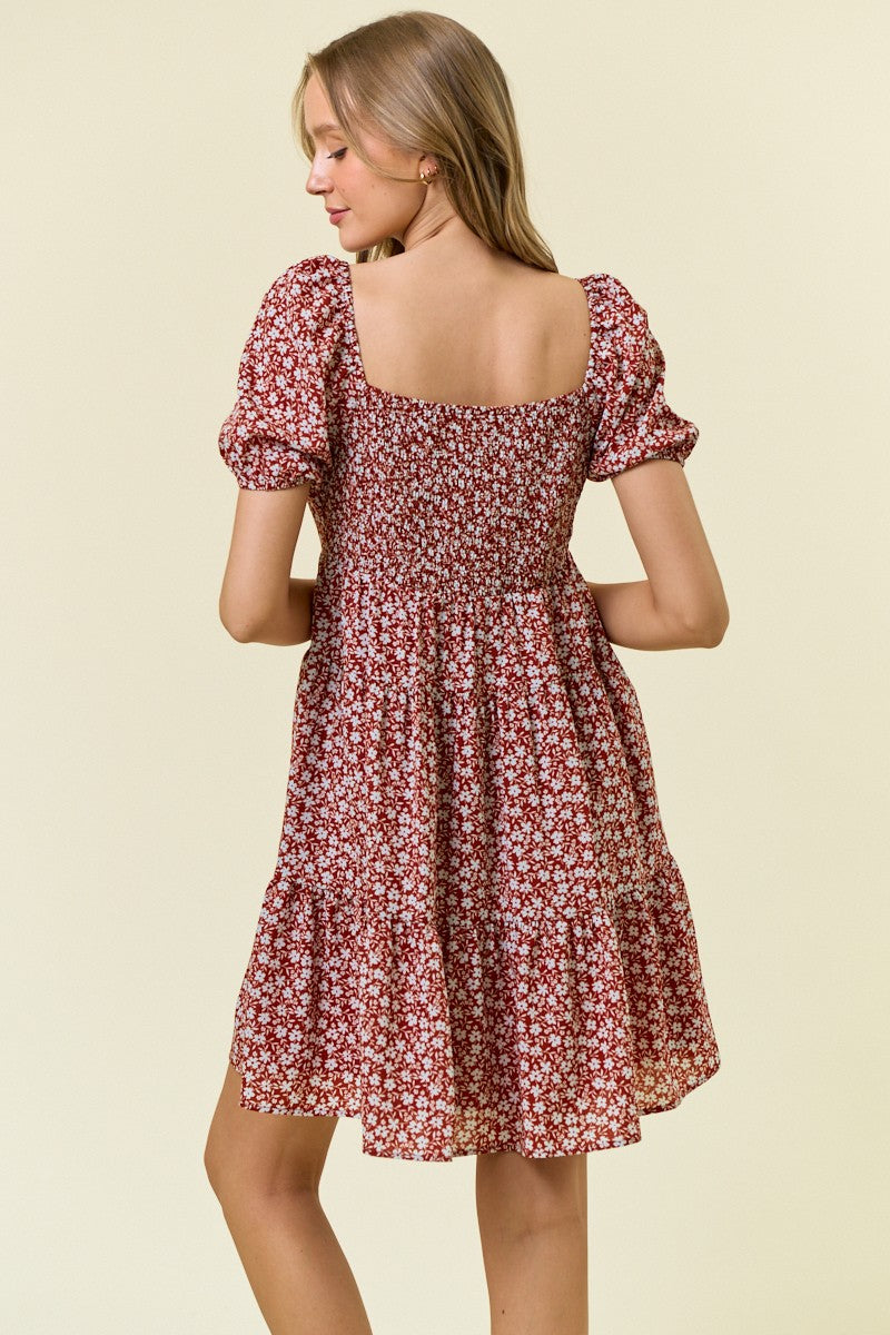 Harmonious Garden Floral Mini Dress