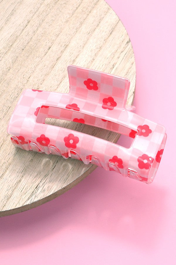 Daisy Checker Claw Clips- 3 Colors!