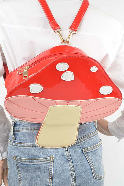 RARE/ Mushroom purse/ reversible/ snap closure/ adjustable store strap