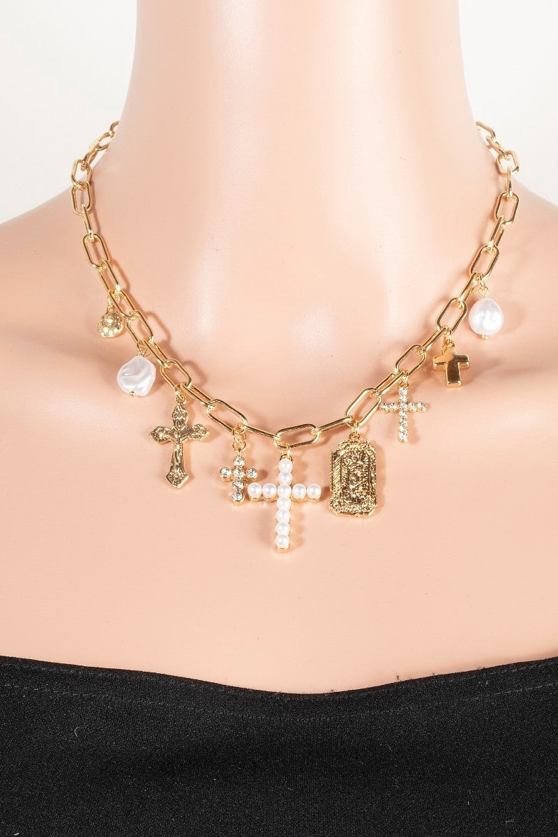 Cross Charm Chain Necklace