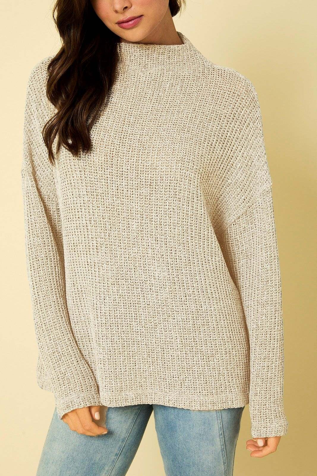 End Of History Mock Neck Knit Top- 2 Colors!