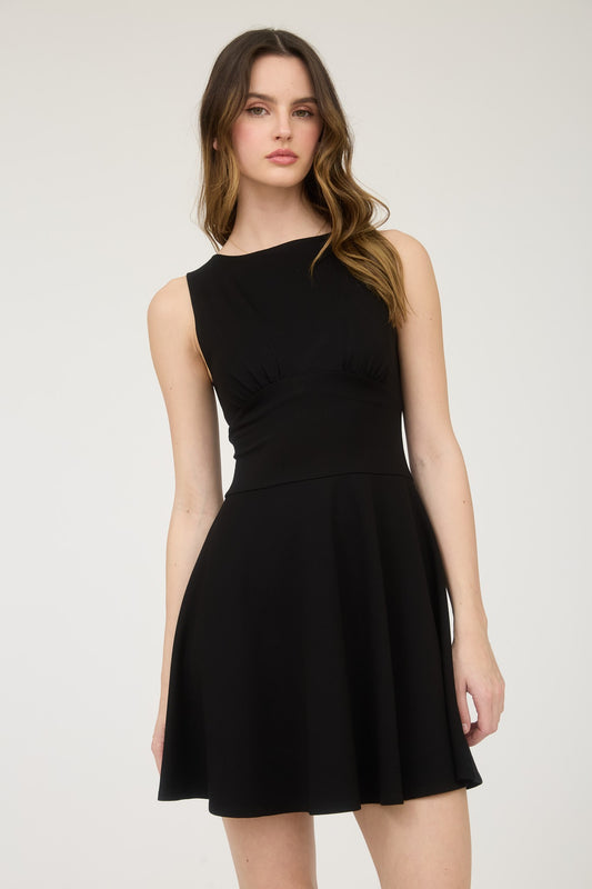 Bold Moves Sleeveless Flare Mini Dress