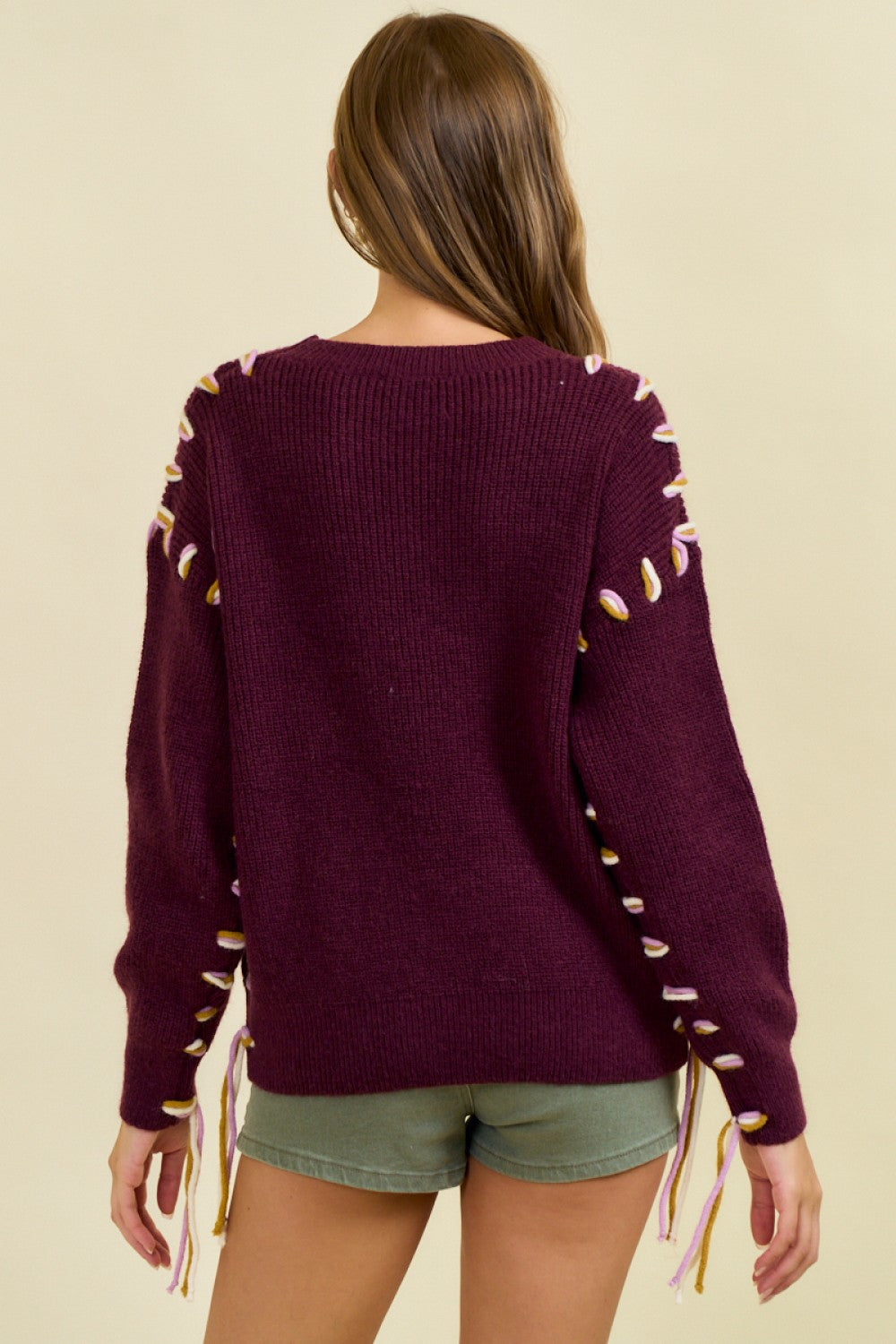 Contrast Thread Sweater