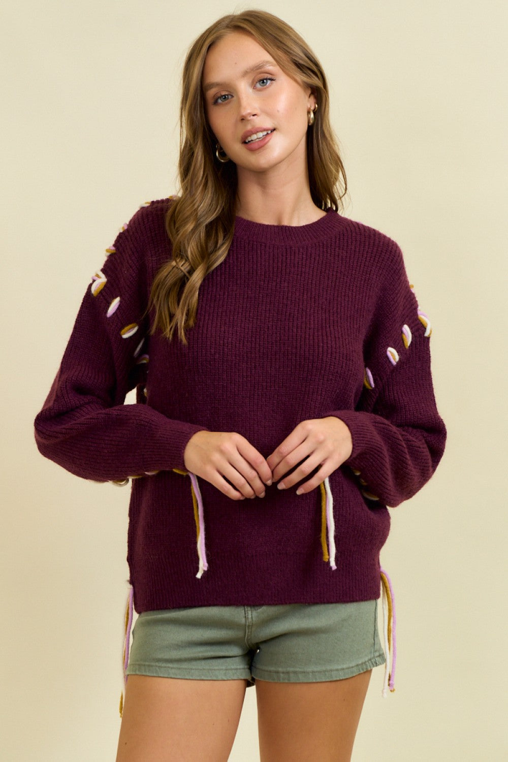 Contrast Thread Sweater