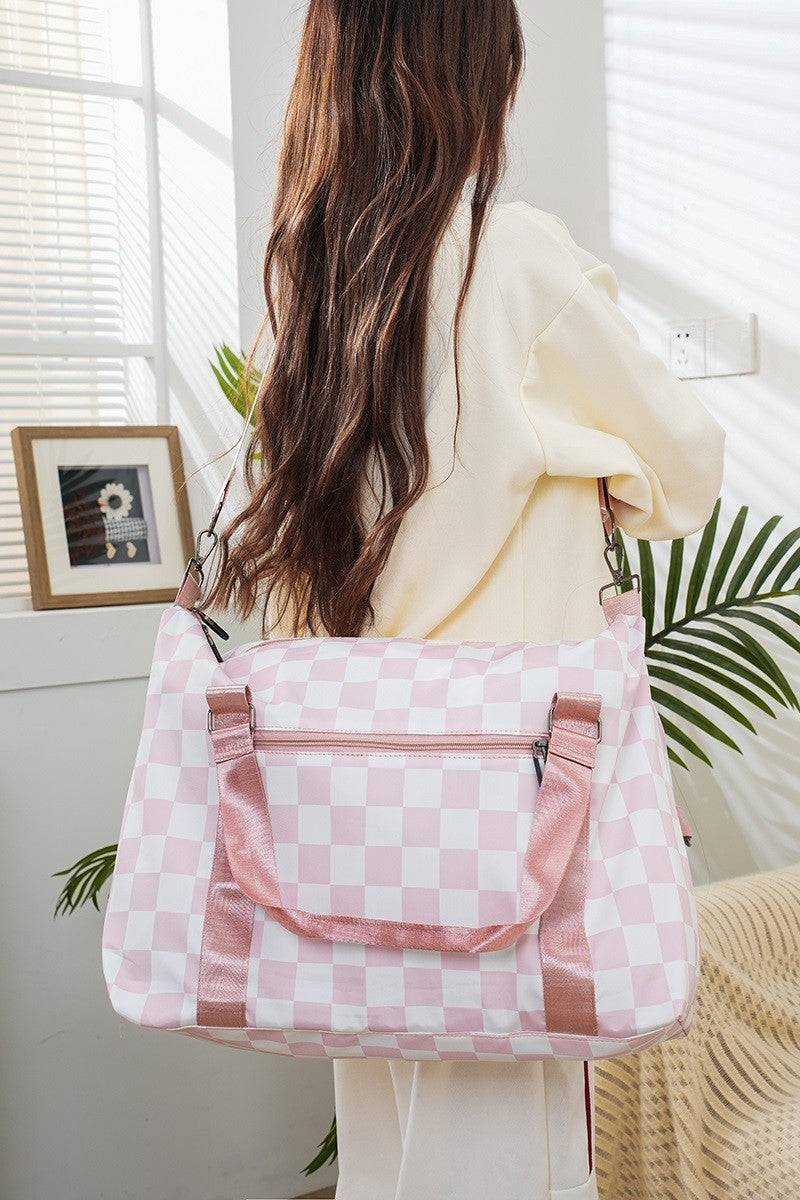 Checkered Travel Duffle Bag- 2 Colors!