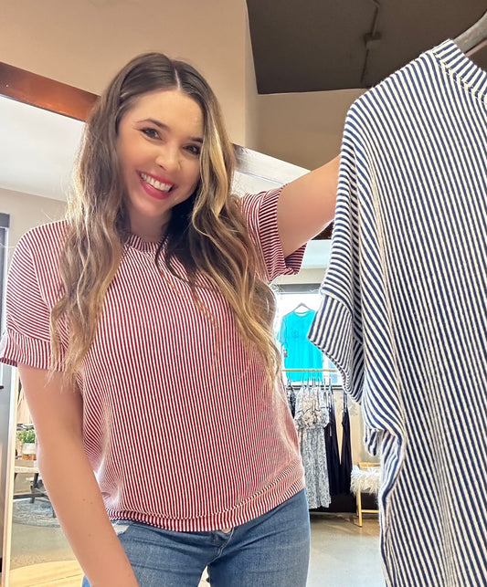 Everyday Adventures Corded Ribbed Top- 8 Colors!