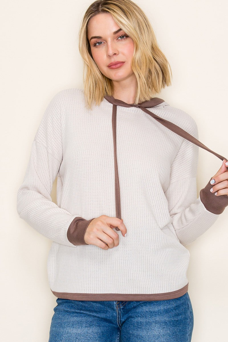 Lazy Day Waffle Knit Hoodie