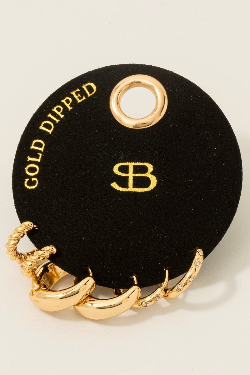 Secret Box Gold Dipped Hoop Earring Set
