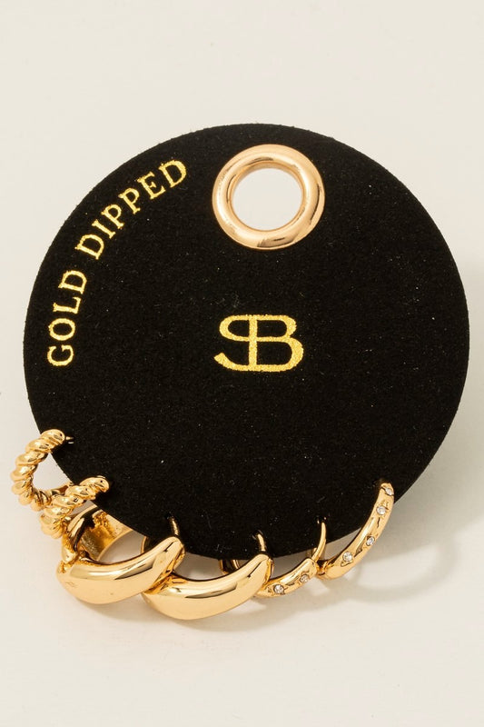 Secret Box Gold Dipped Hoop Earring Set