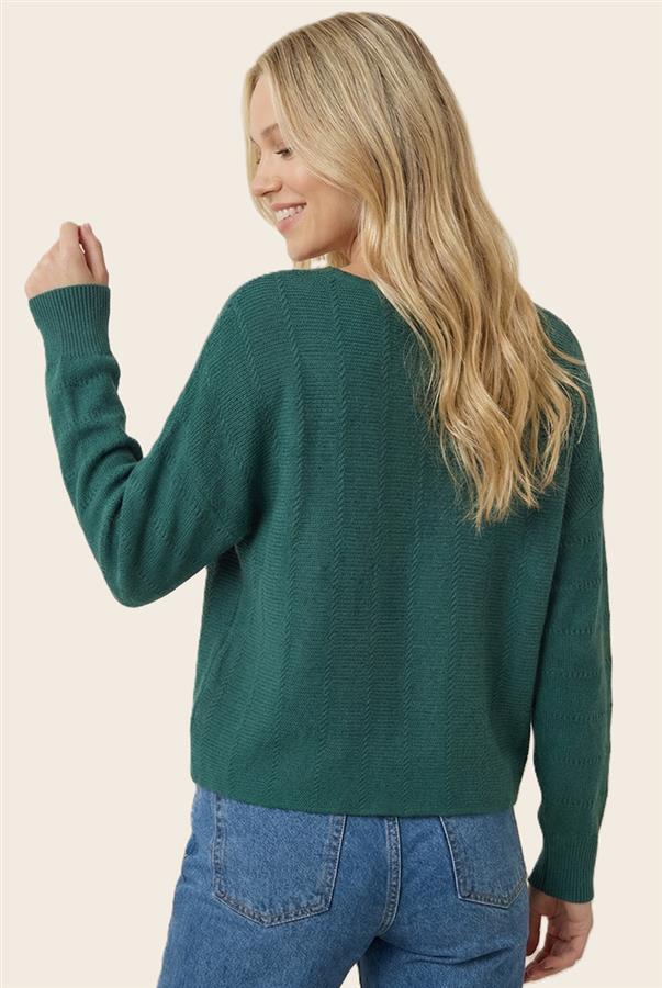 Textured Dolman Boat Neck Sweater