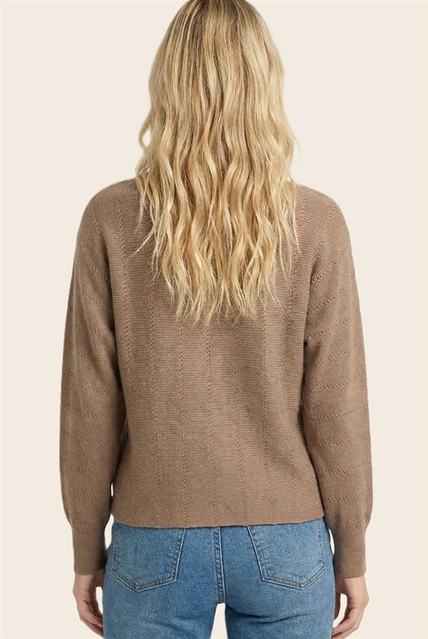 Textured Dolman Boat Neck Sweater