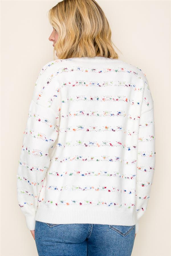 Popcorn Striped Sweater