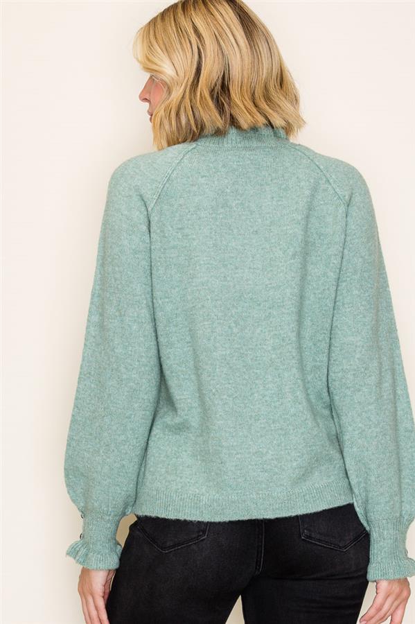 Feminine Ruffle Hem Sweater