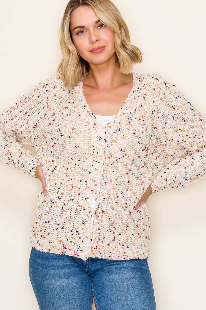 Speckled Happiness Popcorn Cardigan