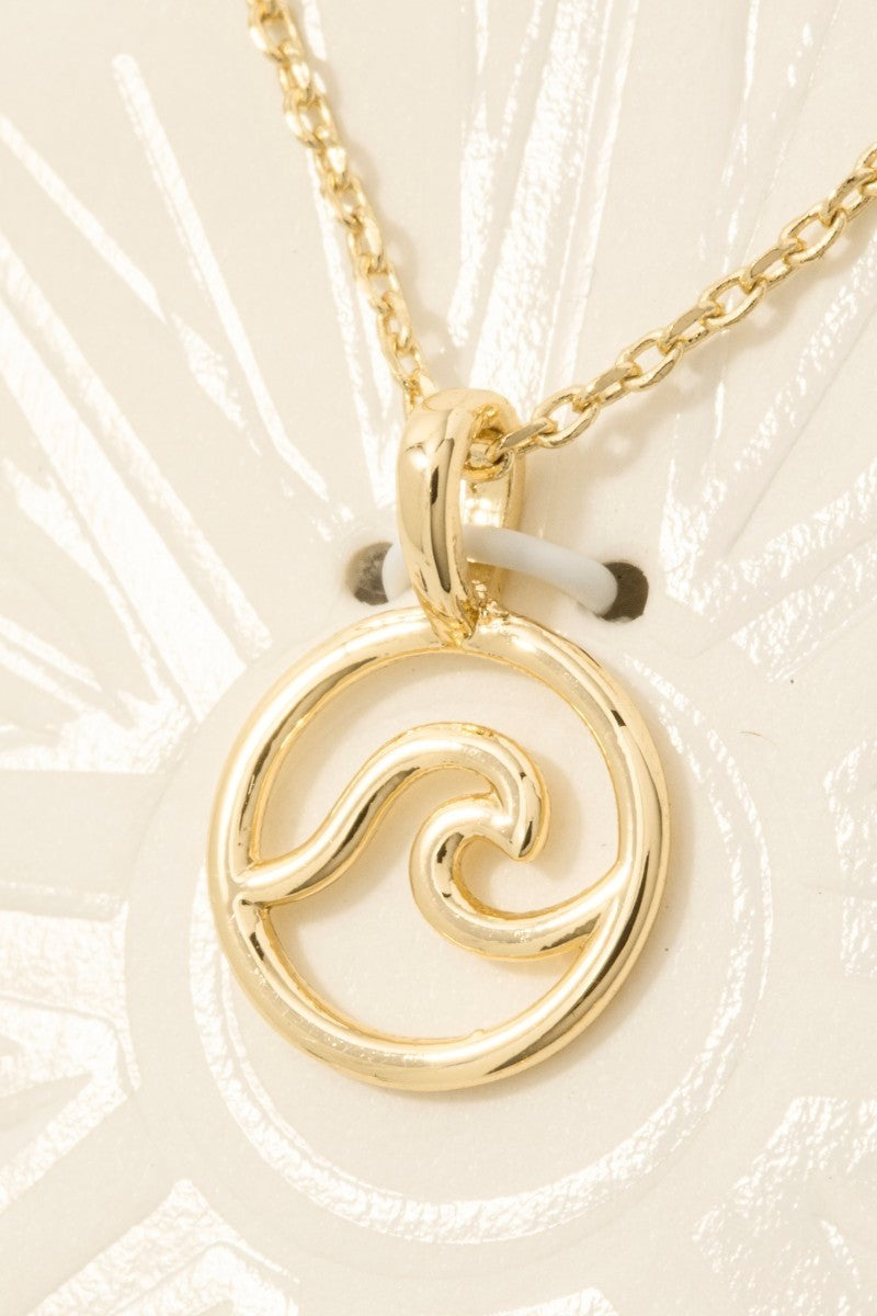 Wave Coin Swappable Pendant Necklace