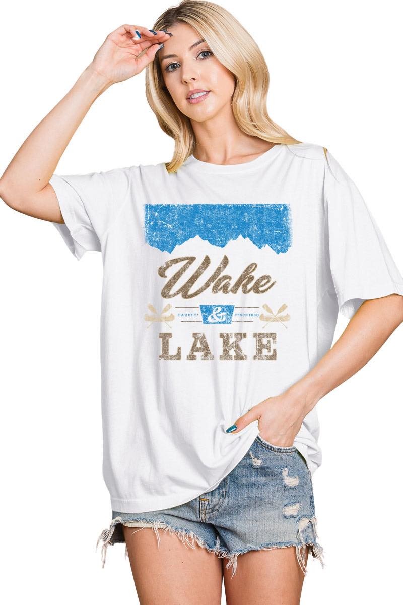 Wake & Lake Vintage Graphic Tee