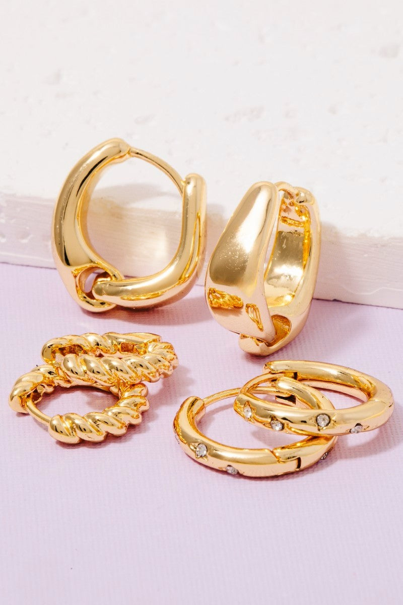 Secret Box Gold Dipped Hoop Earring Set