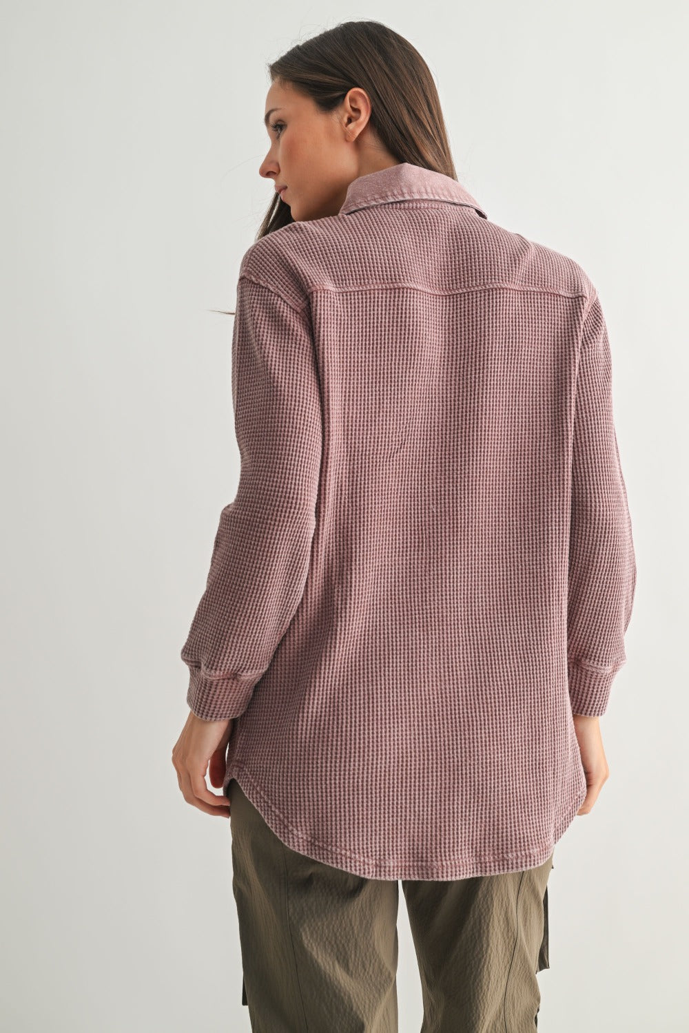 Waffle Knit Button Down Shacket- 4 Colors!