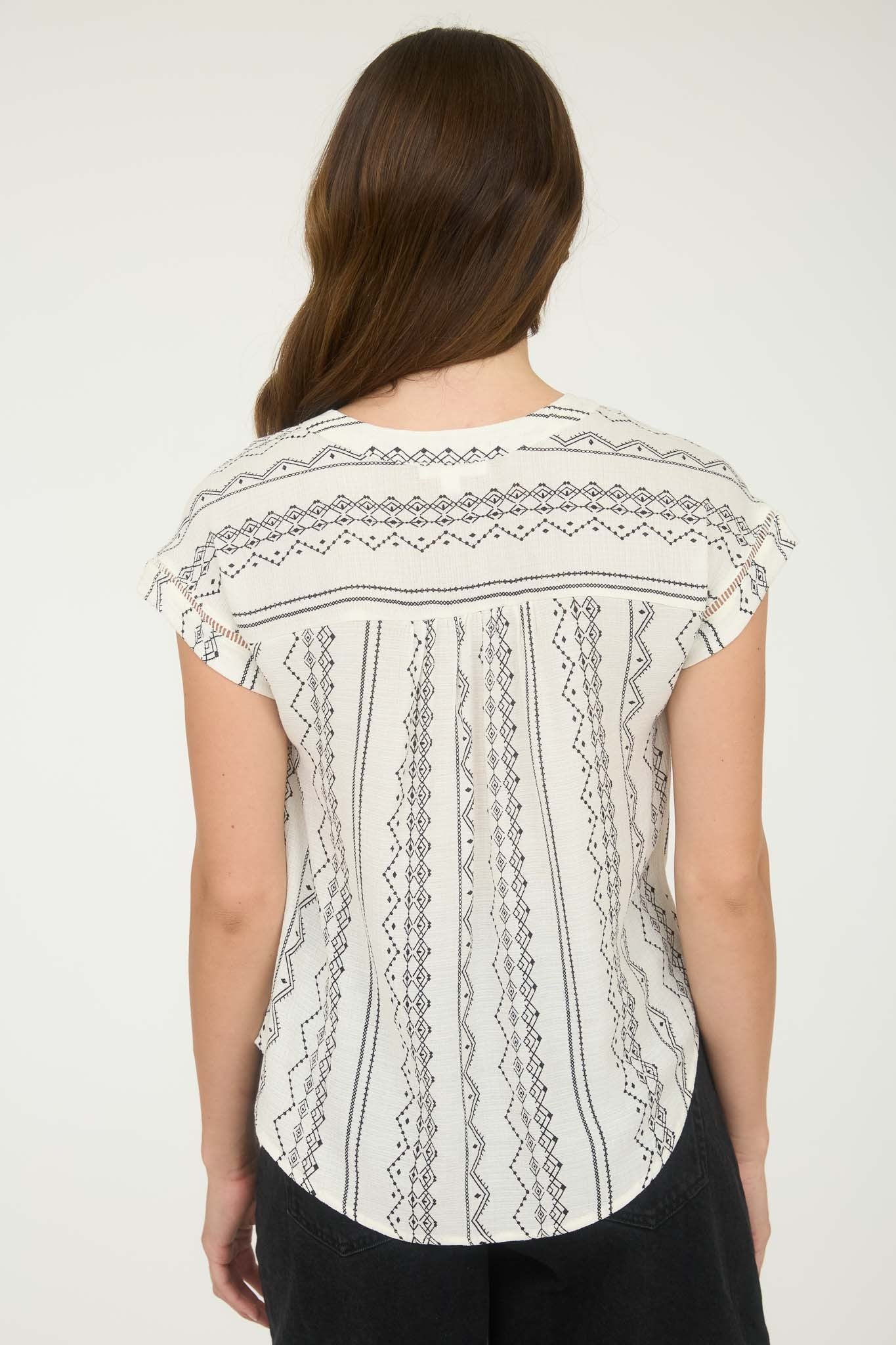 Hearts Don't Lie Geo Pattern Button Down Top- 2 Colors!