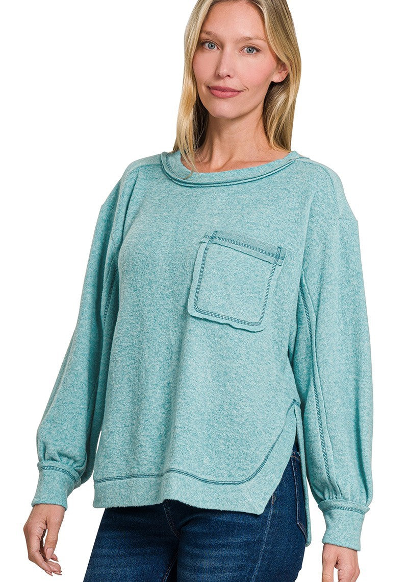 Cordelia Brushed Hacci Hi-Low Sweater- 4 Colors!