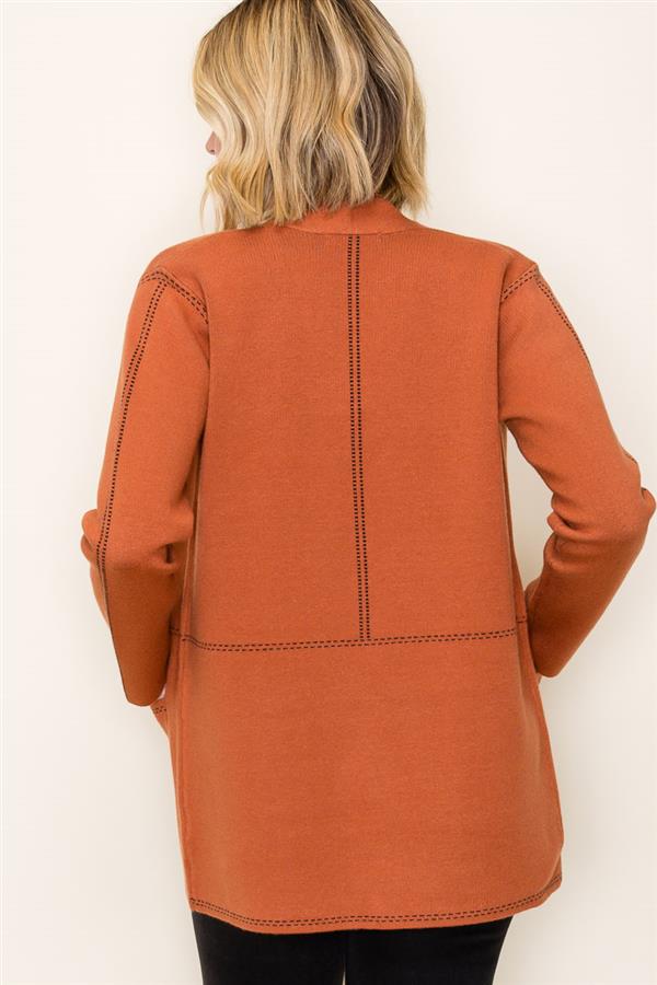 Addy Stitch Trimmed Sweater Cardigan