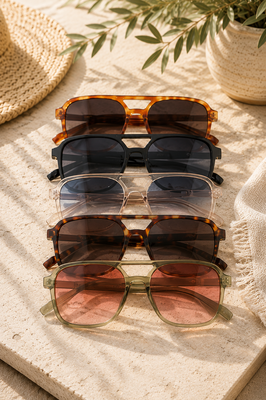 Two-Tone Aviator Sunglasses