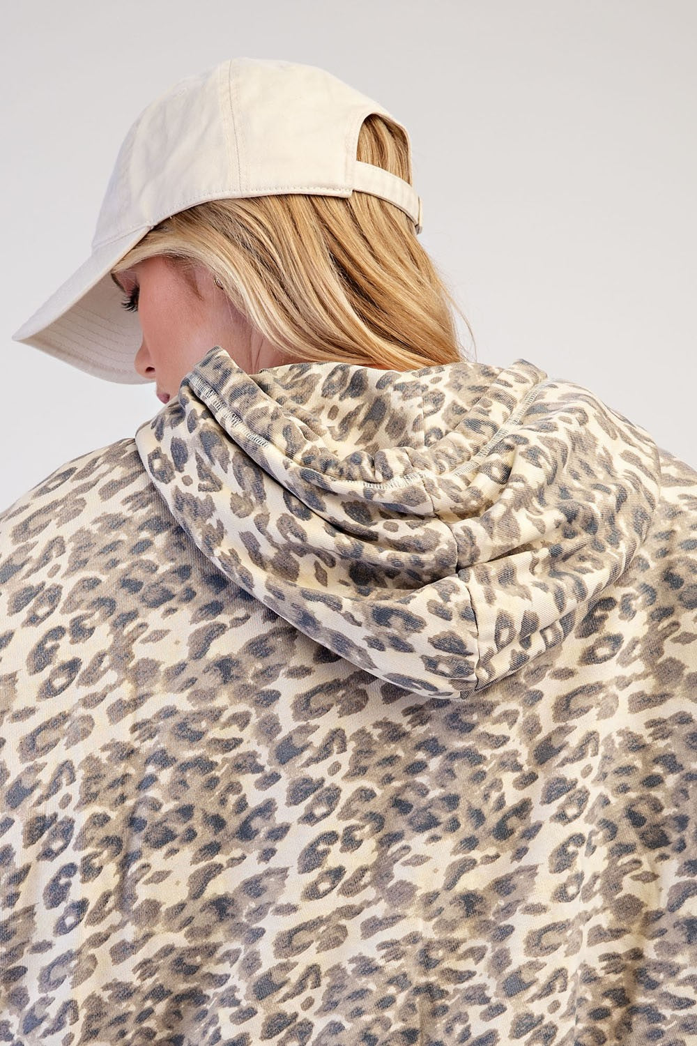 Animal Print Oversized Bubble Hoodie