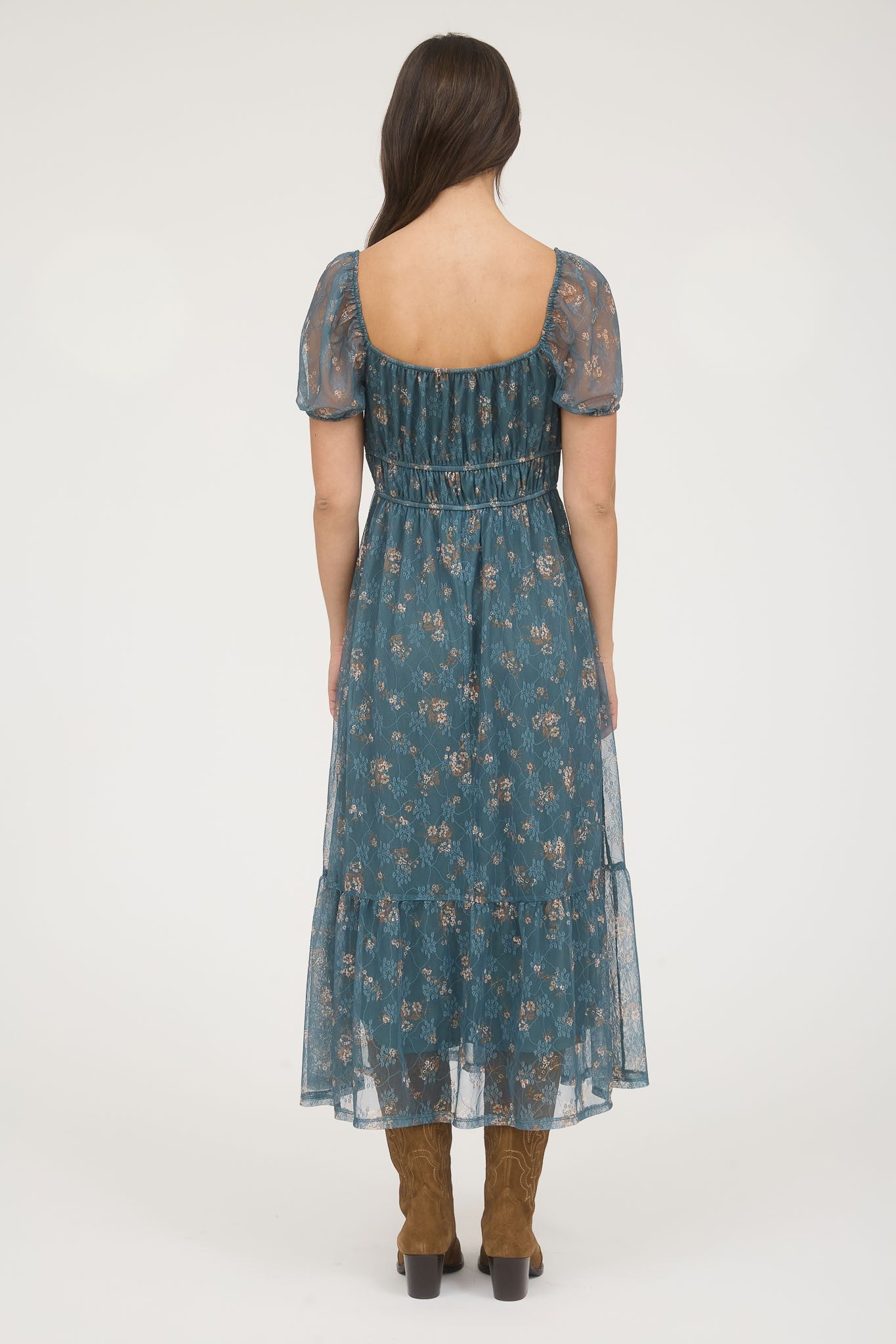 Jolene Sheer Floral Midi Dress- 2 Colors!