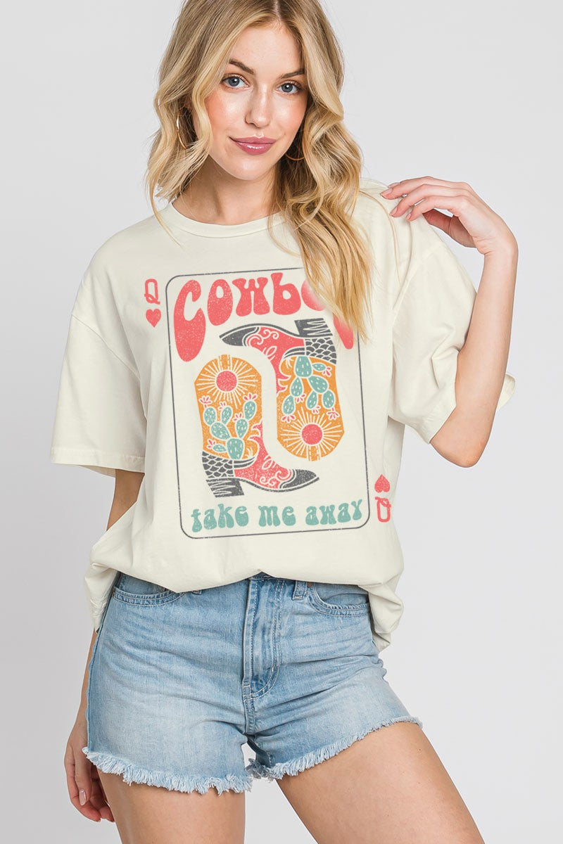 Take Me Away Cowboy Boots Graphic Tee