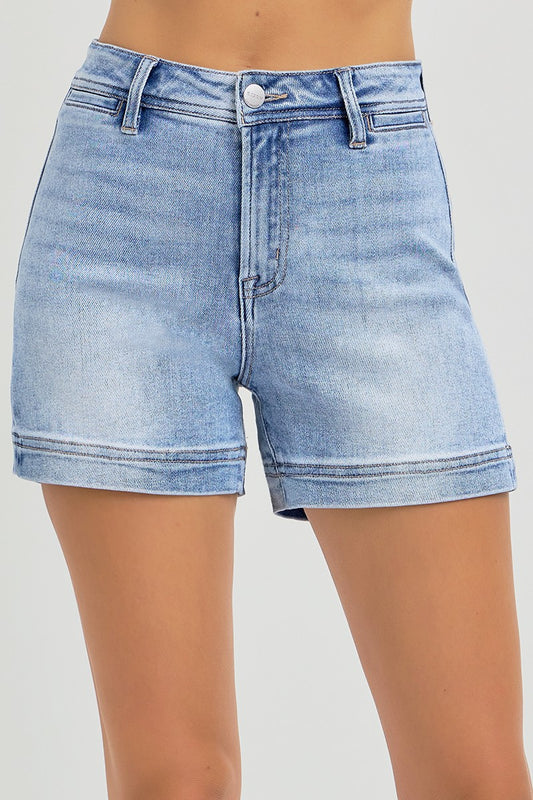RISEN High Rise Front Welt Pocket Shorts