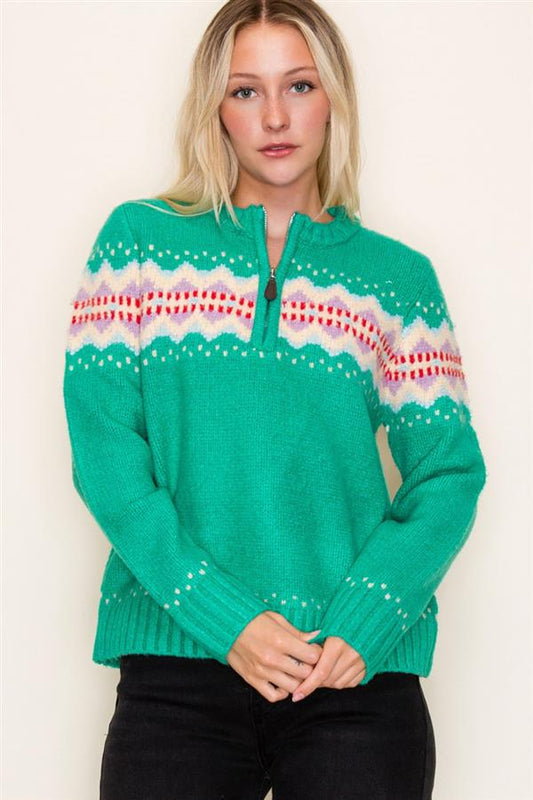 Holiday Cheer Half Zip Sweater Pullover
