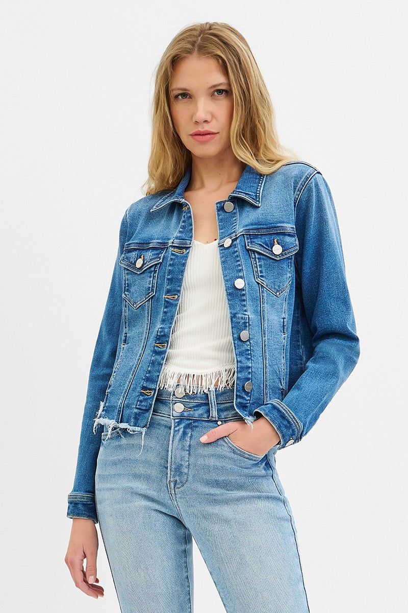 RISEN Irregular Fray Hemmed Jacket