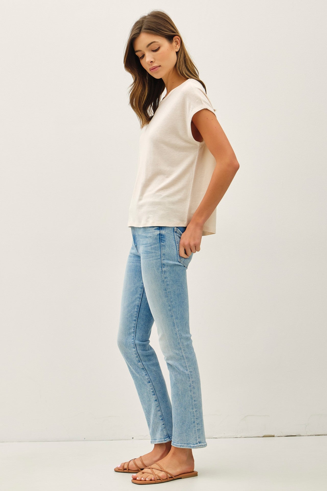 Summer Basic Cap Sleeve Boxy Tee