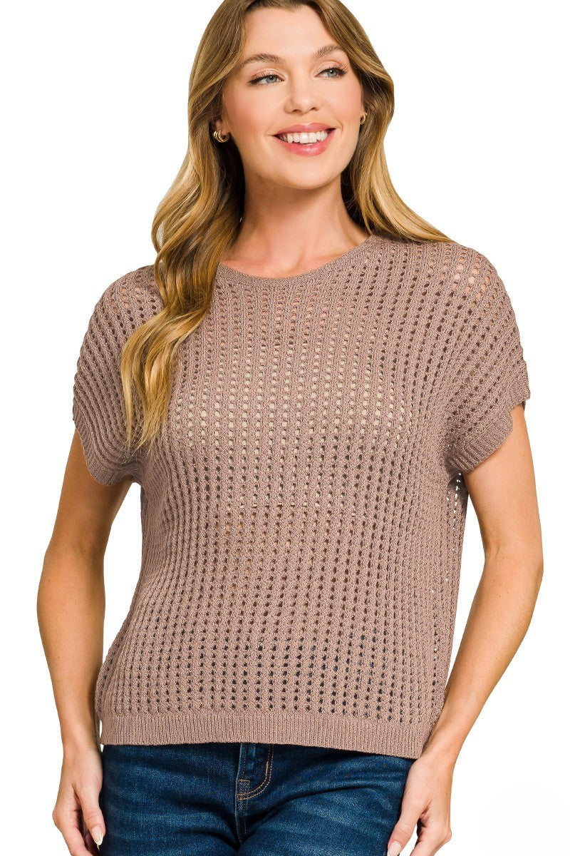 Bayside Crochet Knit Sweater-6 Colors!