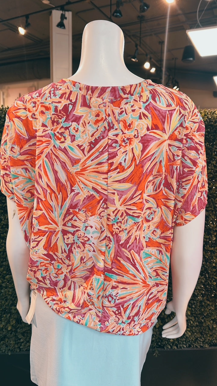 Dear Scarlett: Sadie Poncho V-Neck Tunic Top