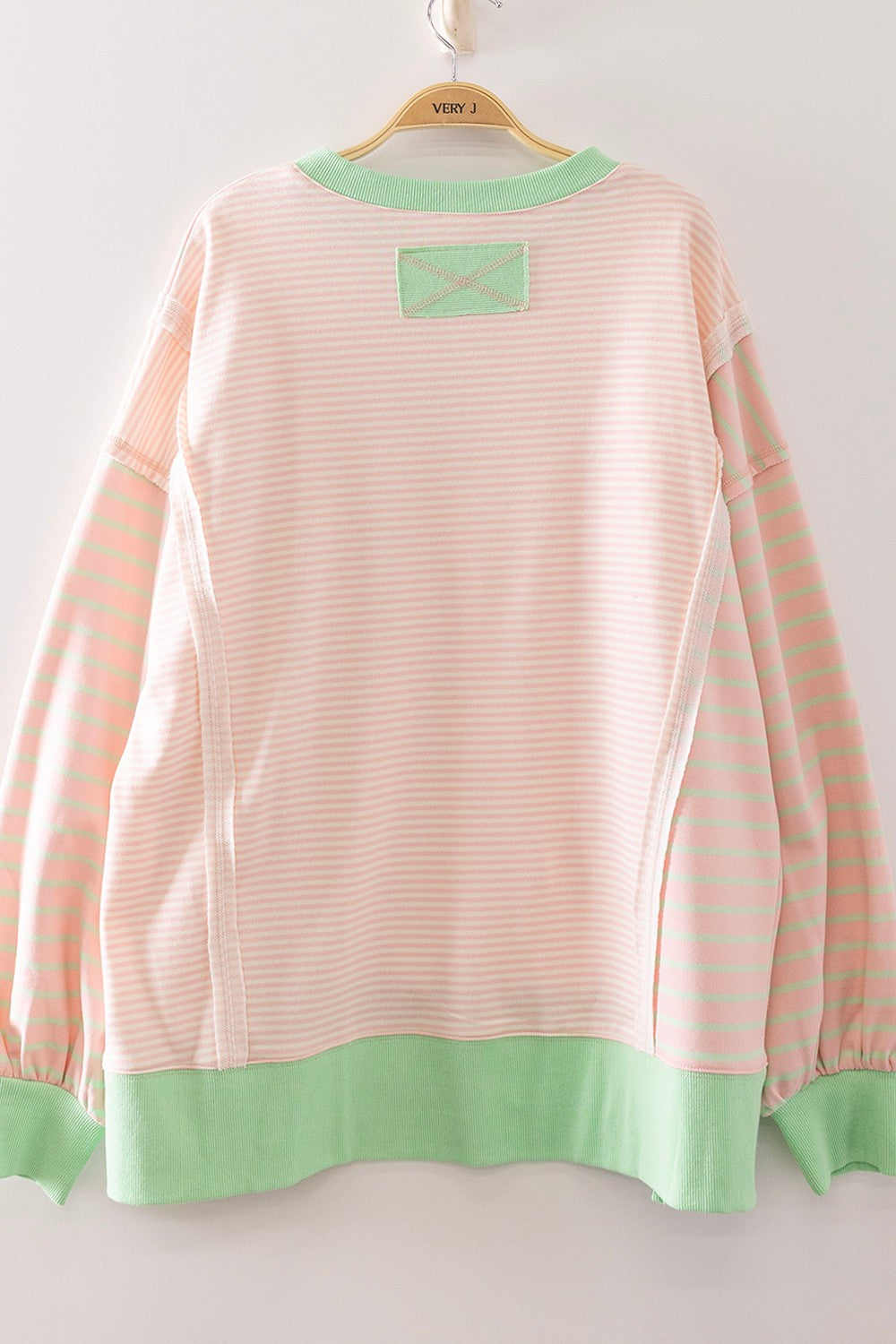 Mixed Stripe Oversized Sweatshirt