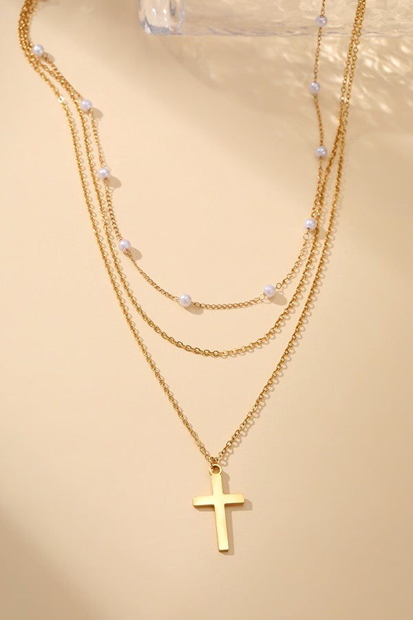 Free Layered Cross Necklace