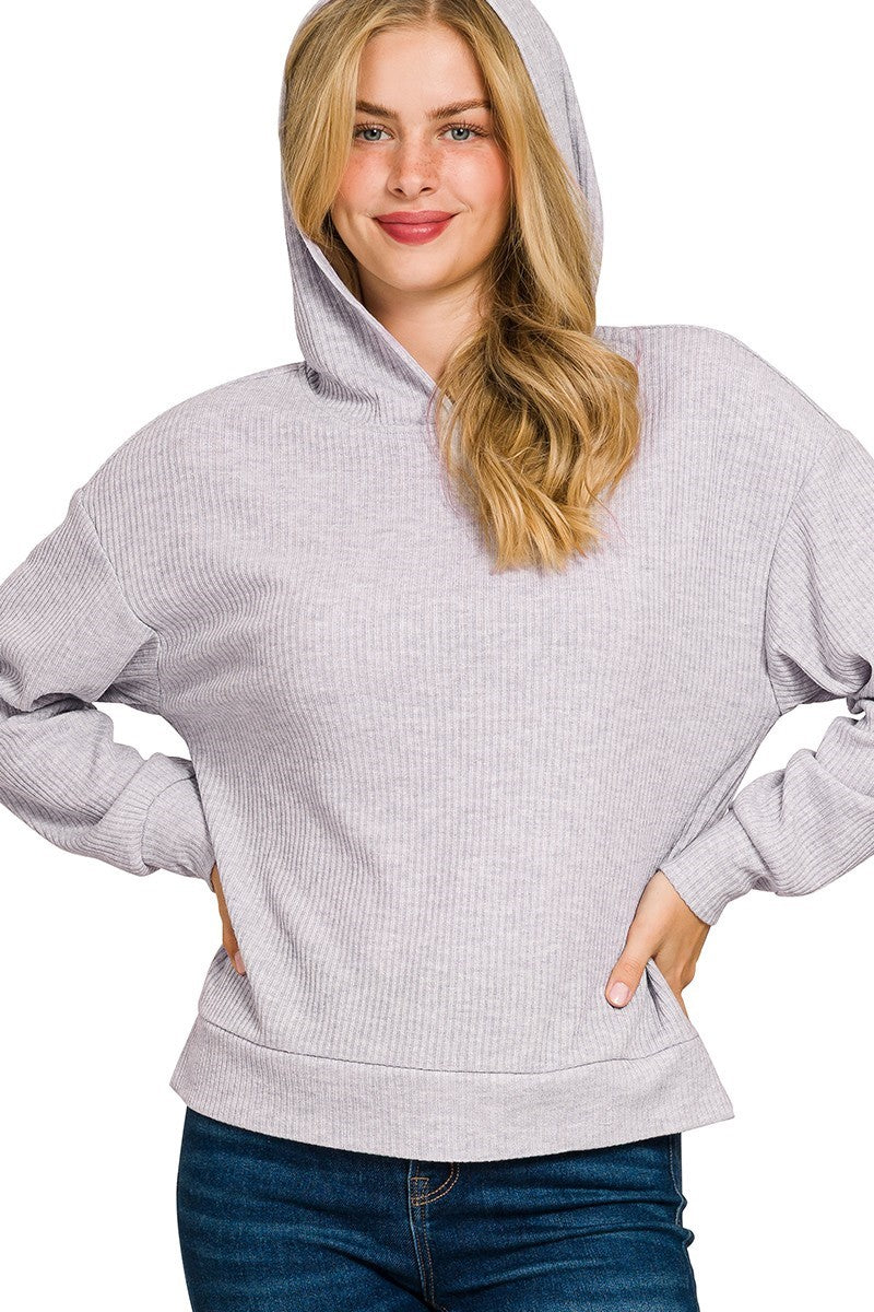Marnie Ribbed Hoodie Pullover