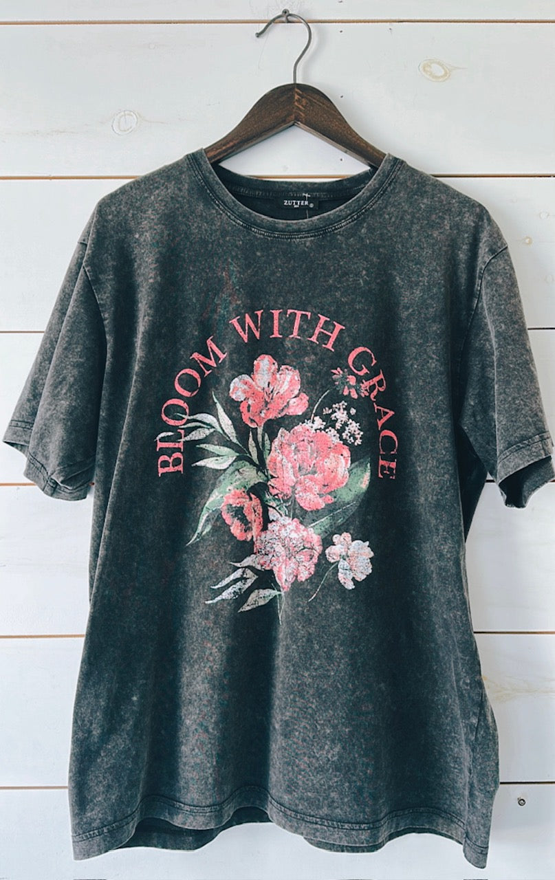 Bloom With Grace Floral Vintage Graphic Tee