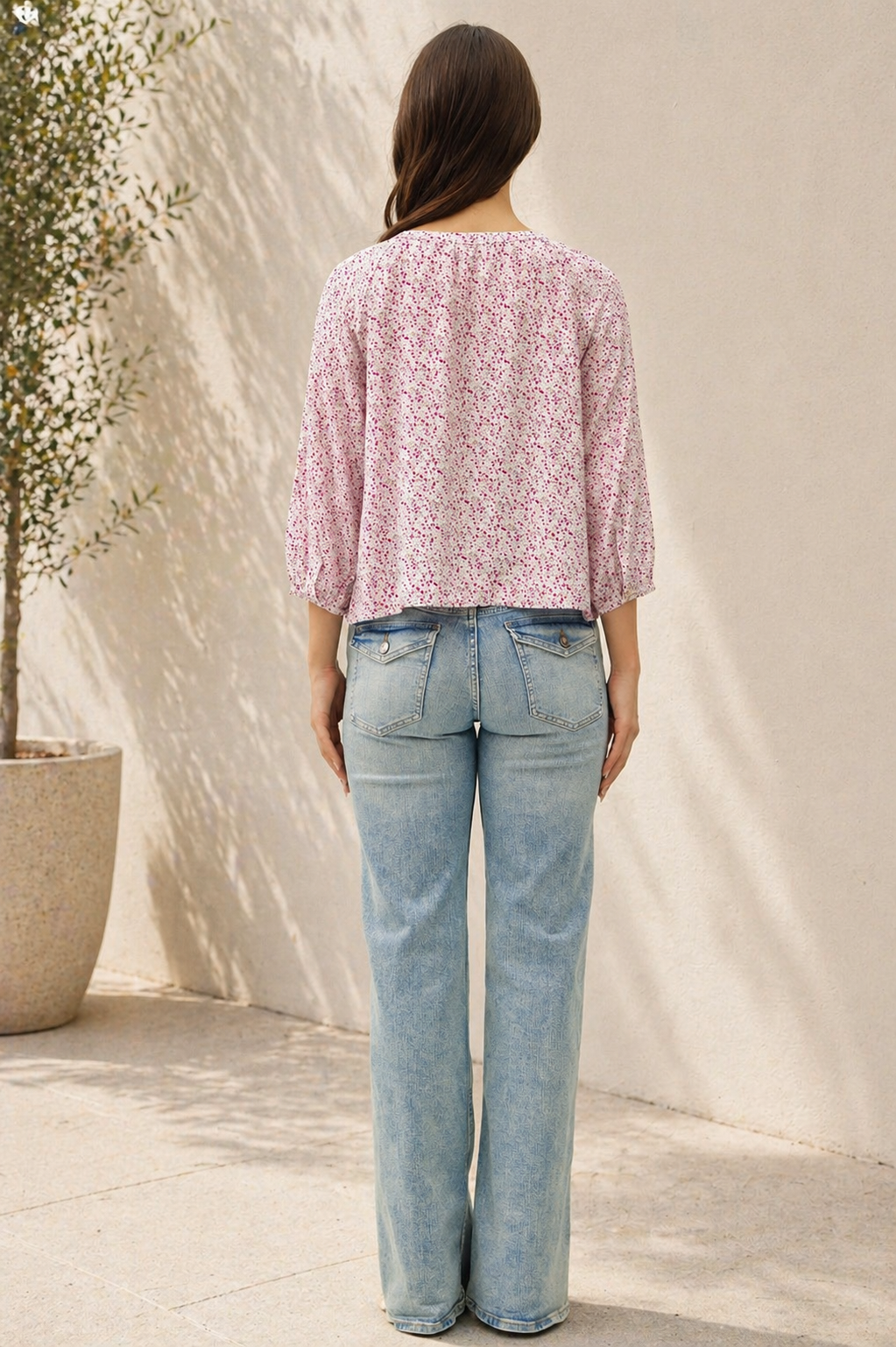 Ditsy Floral Peasant Blouse