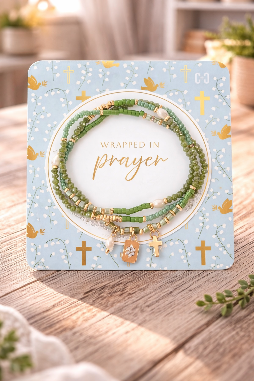 Wrapped in Prayer Beaded Bracelet