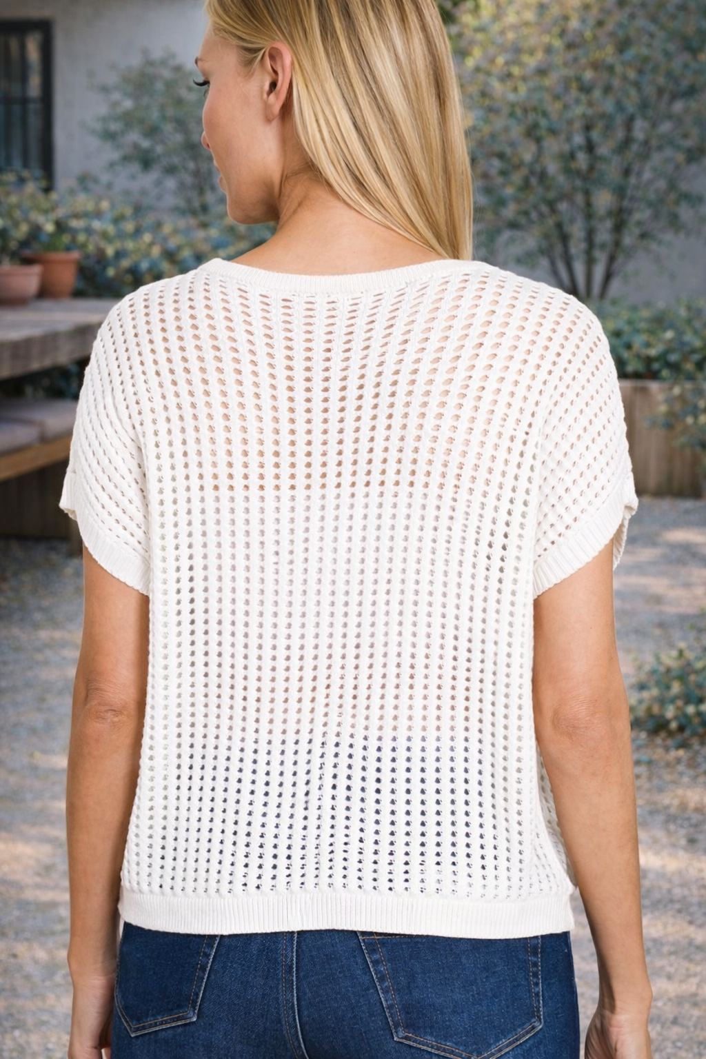 Sheer Crochet Knit Sweater